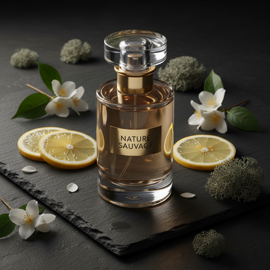 NATURE SAUVAGE Eau de Parfum fles met citrus, jasmijn en mos