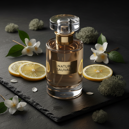 NATURE SAUVAGE Eau de Parfum fles met citrus, jasmijn en mos